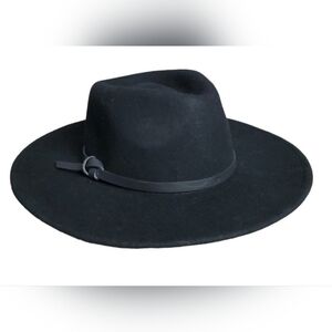 Black Wide Brim Fedora Hat